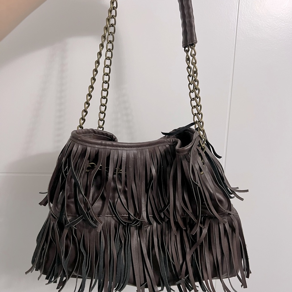 Brown Tassel Shoulder Bag